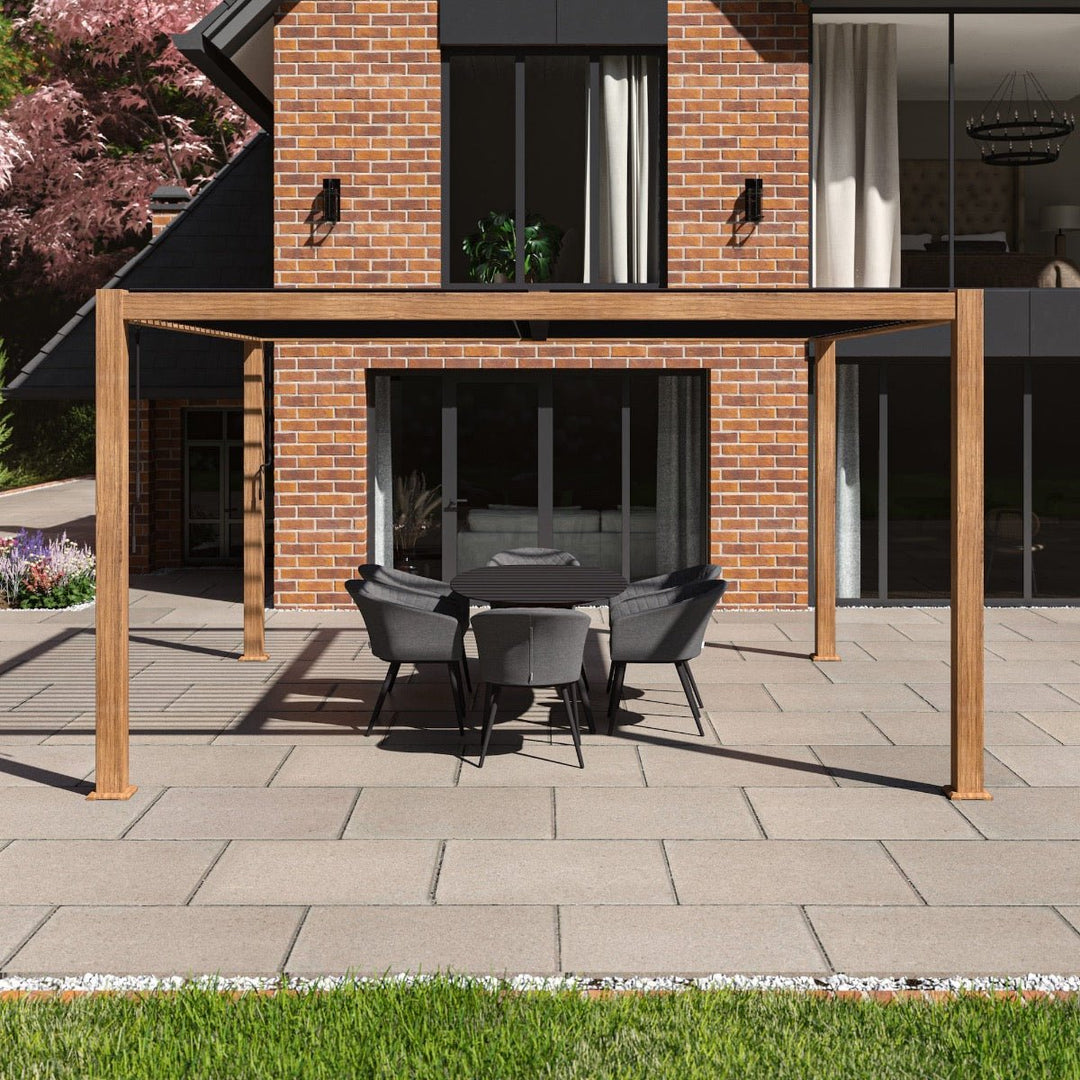 Como Pergola Aluminium Square 4m x4m Frame Only - Modern Rattan Ltd