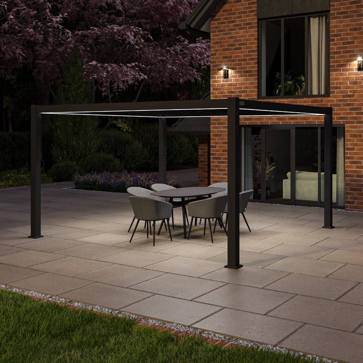 Como Pergola Aluminium Square 4m x4m Frame Only - Modern Rattan Ltd