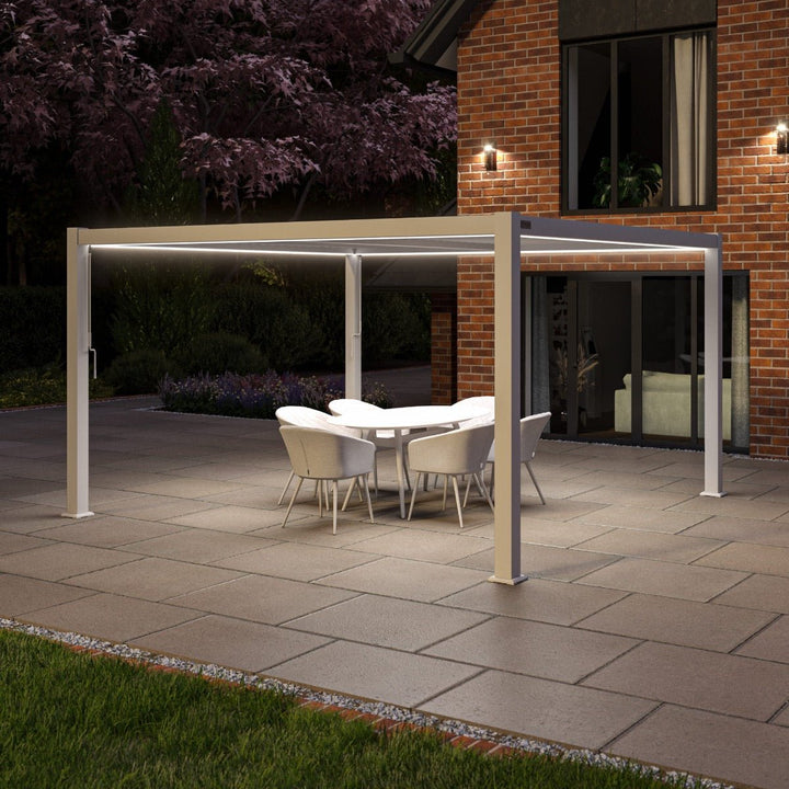 Como Pergola Aluminium Square 4m x4m Frame Only - Modern Rattan Ltd