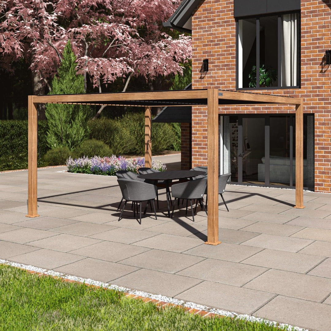 Como Pergola Aluminium Square 4m x4m Frame Only - Modern Rattan Ltd