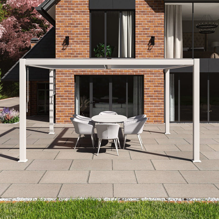 Como Pergola Aluminium Square 4m x4m Frame Only - Modern Rattan Ltd