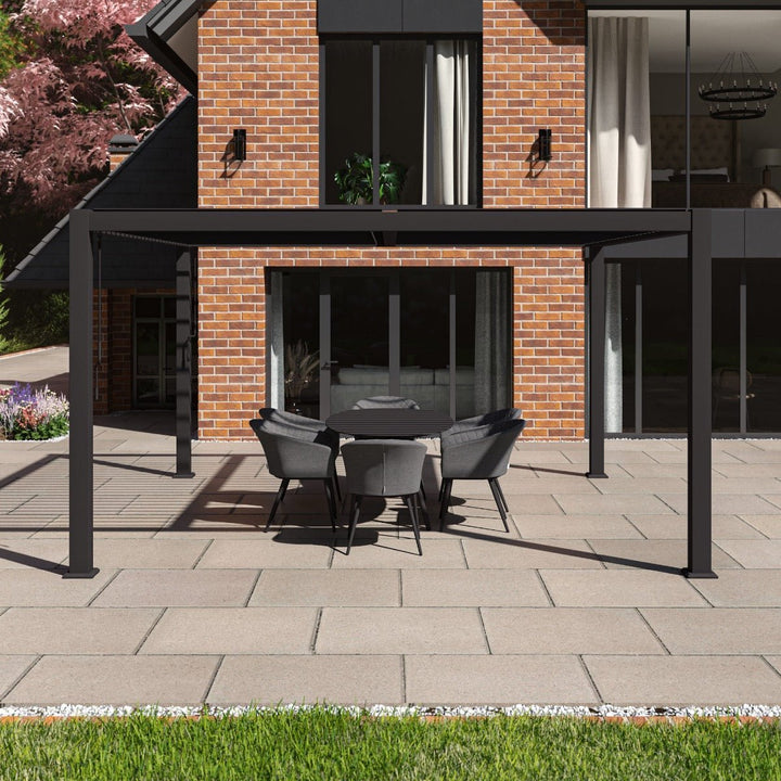 Como Pergola Aluminium Square 4m x4m Frame Only - Modern Rattan Ltd