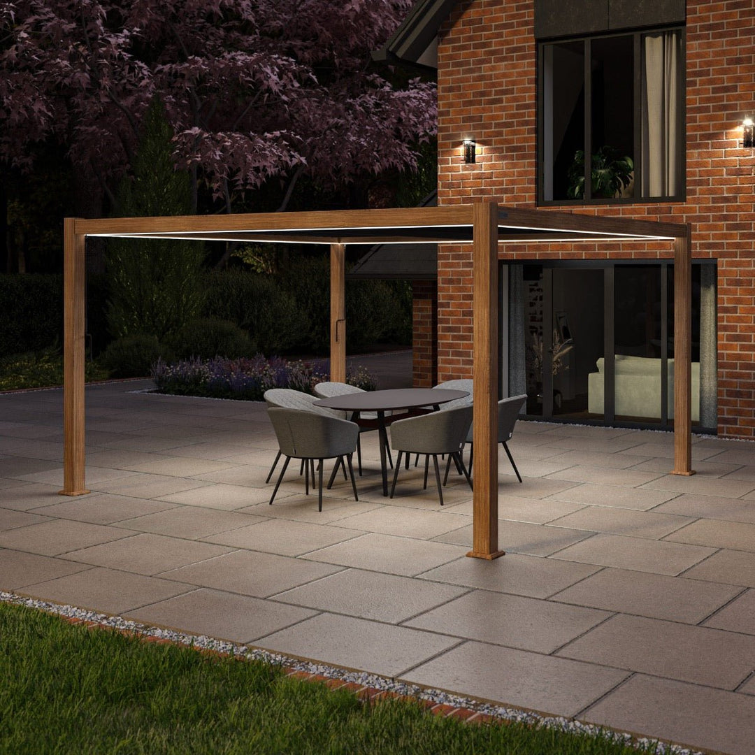 Como Pergola Aluminium Square 4m x4m Frame Only - Modern Rattan Ltd