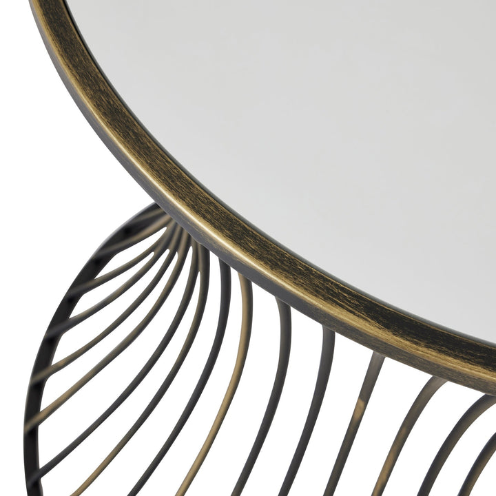 Concaved Mirrored Side Table - Modern Rattan Ltd