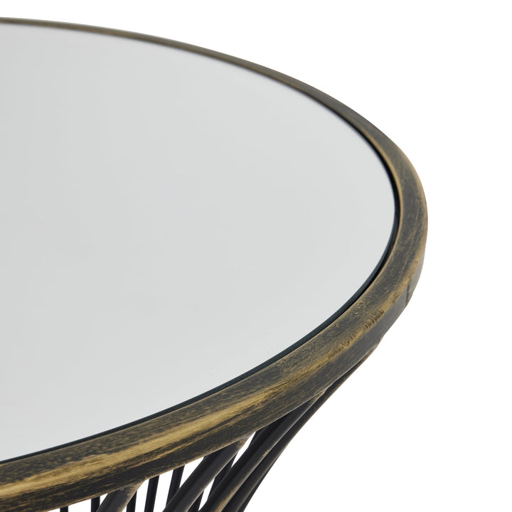 Concaved Mirrored Side Table - Modern Rattan Ltd