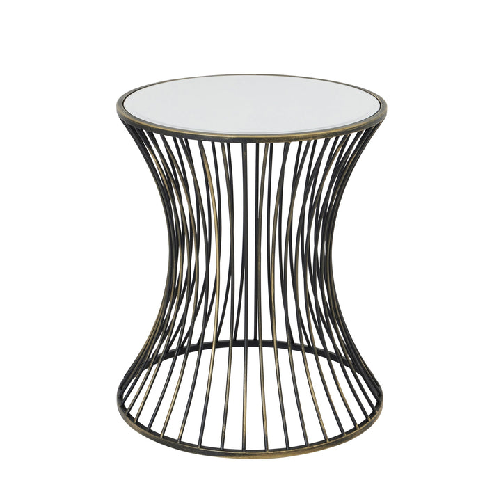 Concaved Mirrored Side Table - Modern Rattan Ltd