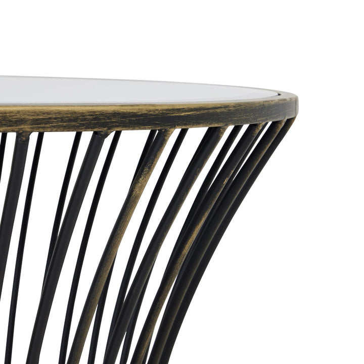 Concaved Mirrored Side Table - Modern Rattan Ltd