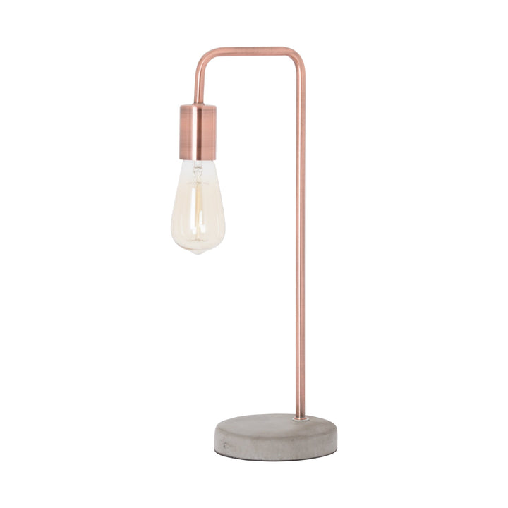 Copper Industrial Lamp With Stone Base - Modern Rattan Ltd