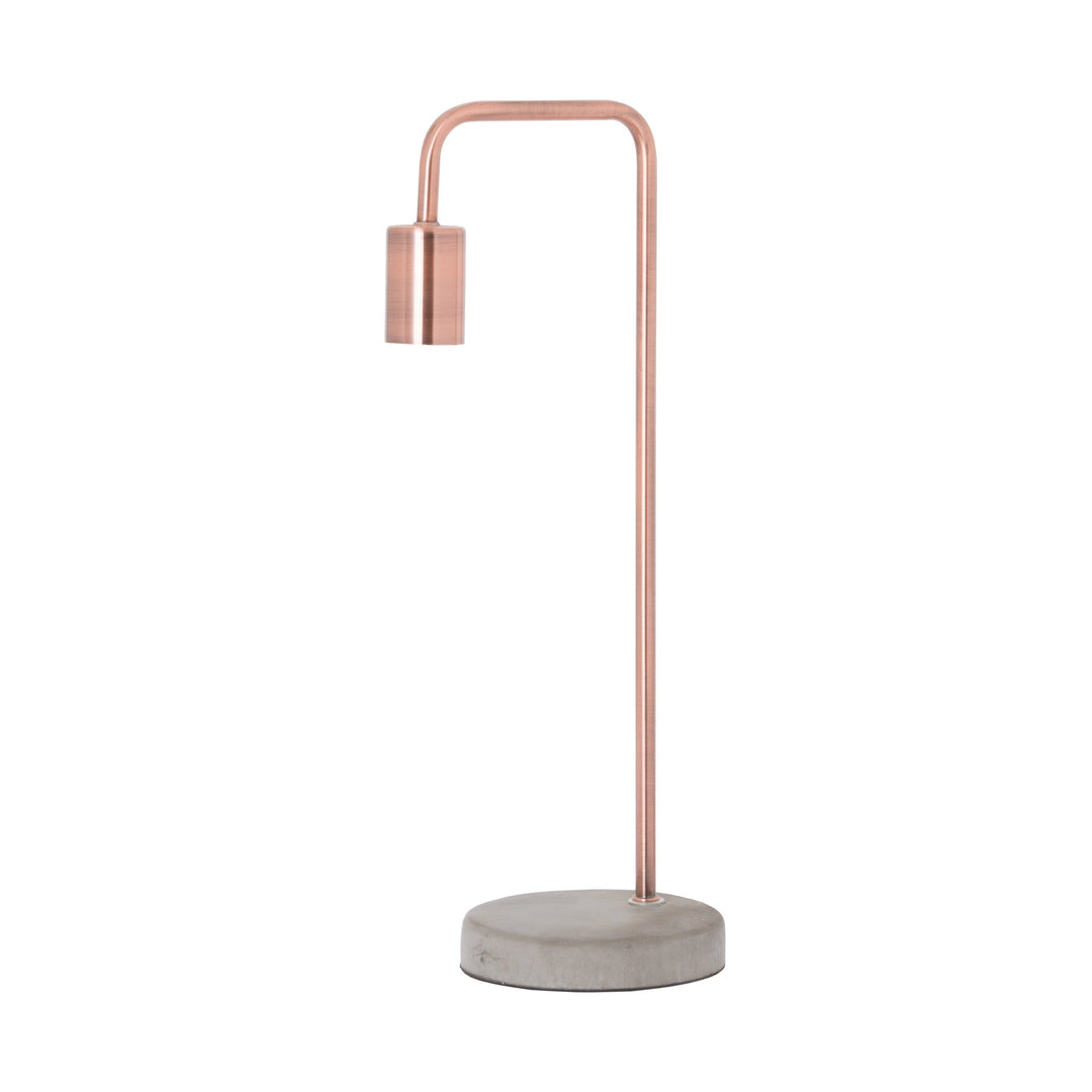 Copper Industrial Lamp With Stone Base - Modern Rattan Ltd