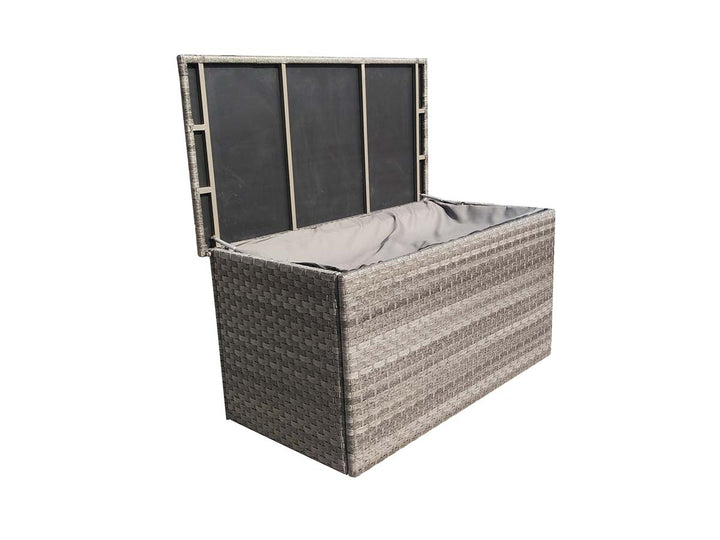 Rattan Cushion Storage Box In Grey