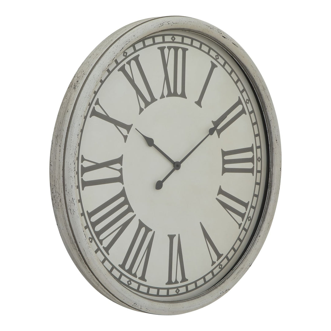 Embossed Wall Clock With Glass - Modern Rattan Ltd