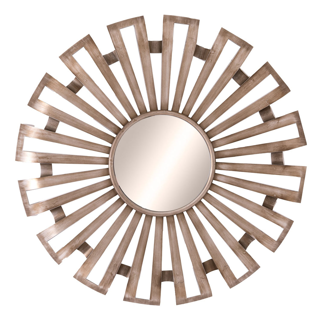 Evi Antique Silver Sunburst Mirror - Modern Rattan Ltd