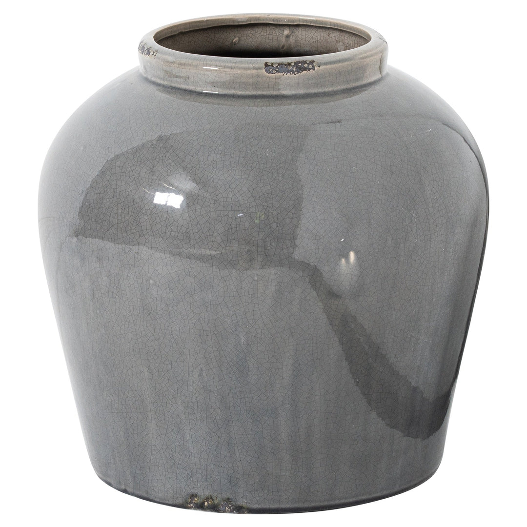 Garda Grey Glazed Juniper Vase - Modern Rattan Ltd