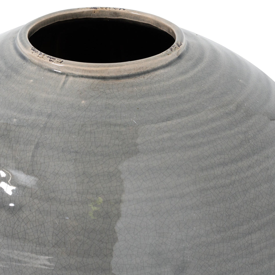 Garda Grey Glazed Regola Vase - Modern Rattan Ltd