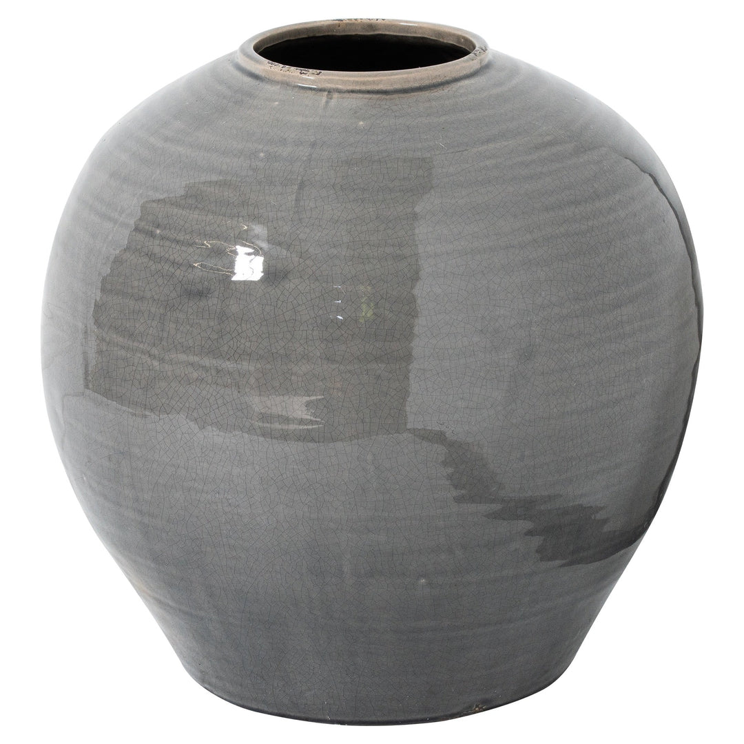 Garda Grey Glazed Regola Vase - Modern Rattan Ltd