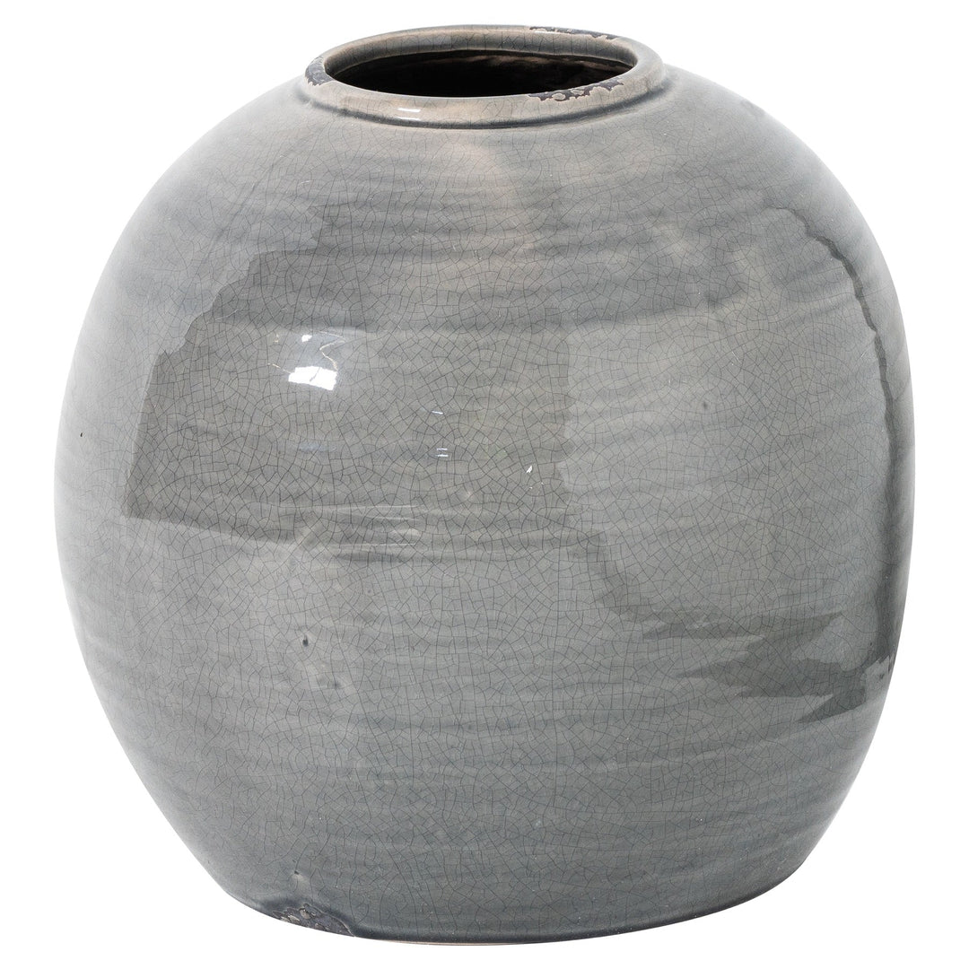 Garda Grey Glazed Tiber Vase - Modern Rattan Ltd