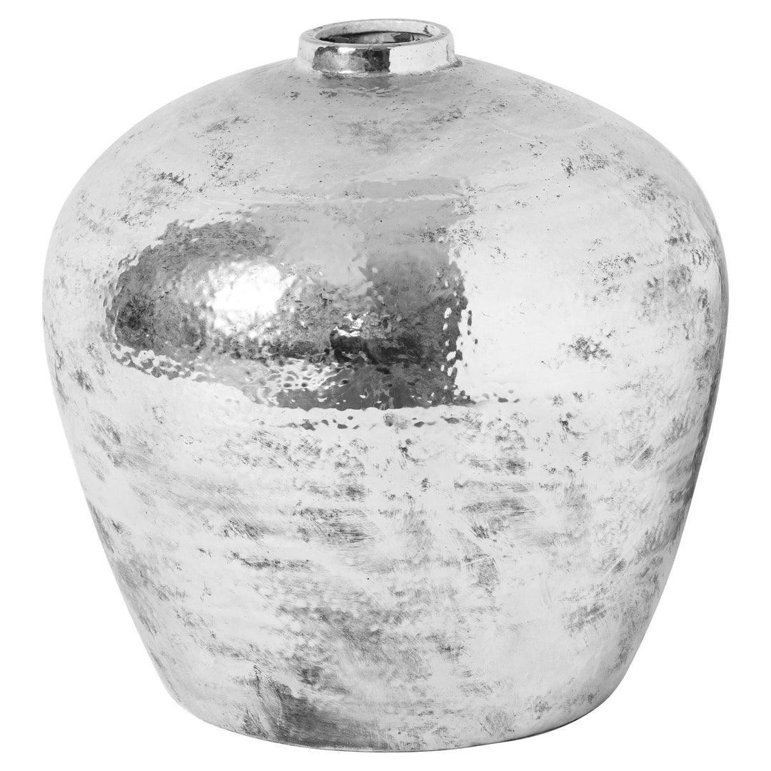 Hammered Silver Astral Vase - Modern Rattan Ltd