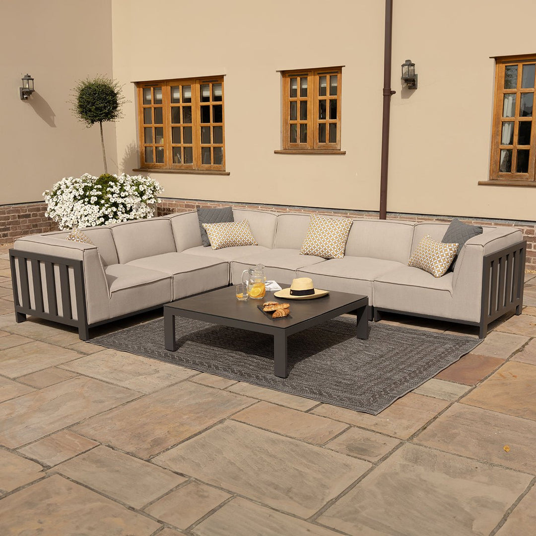 Ibiza Medium Corner Sofa Set With Square Table - Modern Rattan Ltd