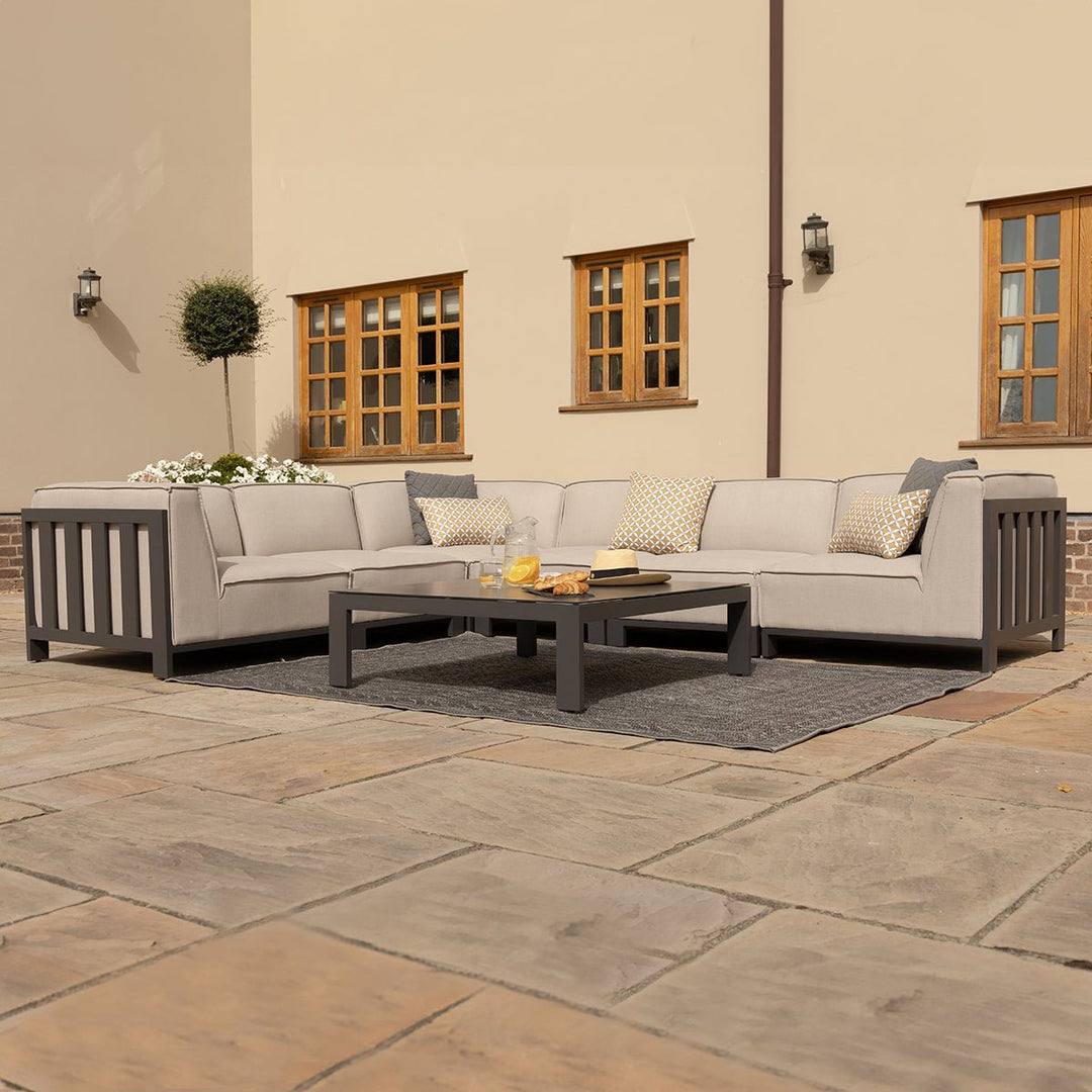 Ibiza Medium Corner Sofa Set With Square Table - Modern Rattan Ltd