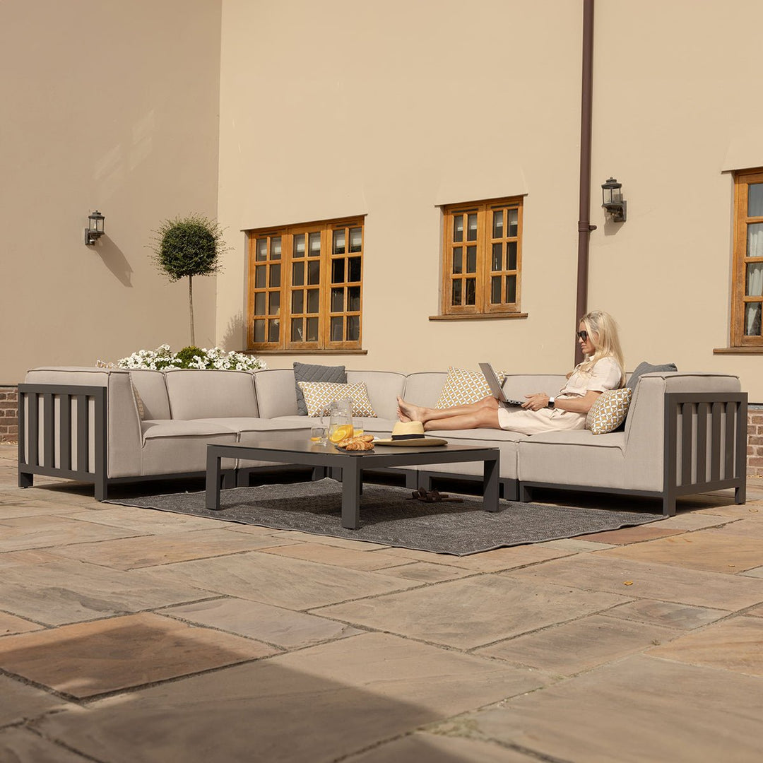 Ibiza Medium Corner Sofa Set With Square Table - Modern Rattan Ltd