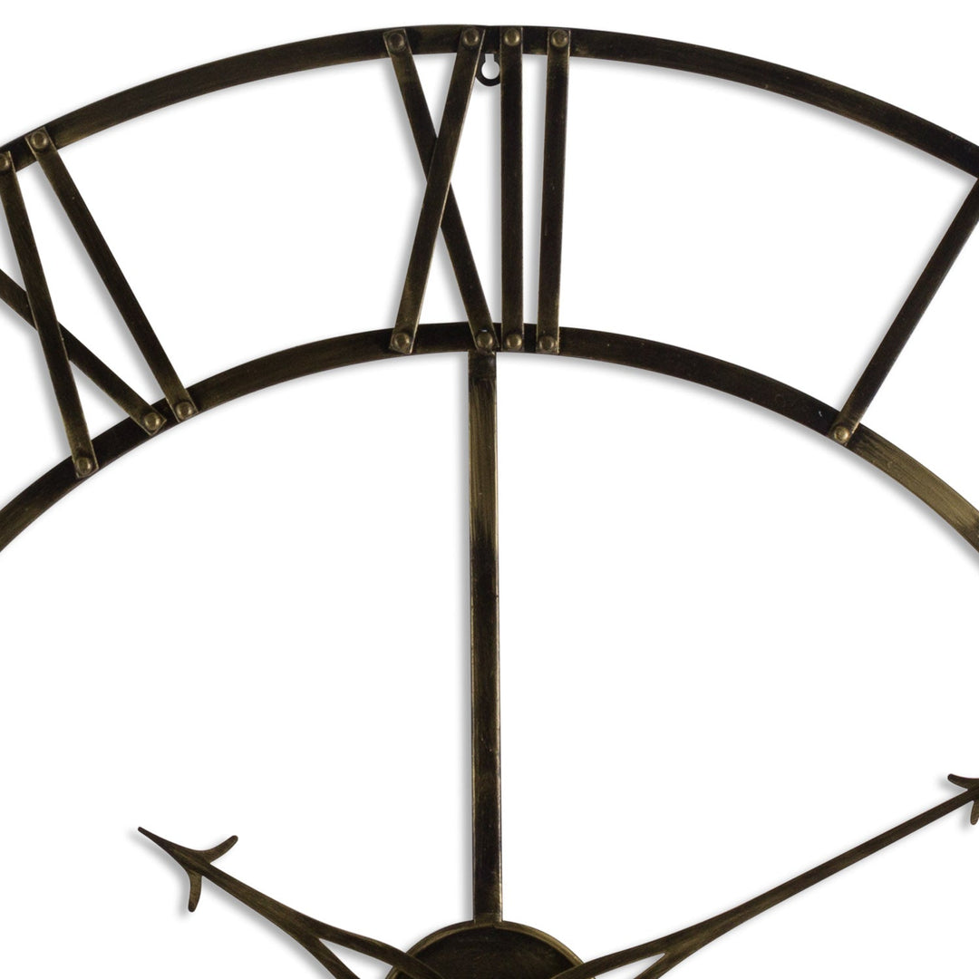 Large Antique Brass Large Skeleton Clock - Modern Rattan Ltd