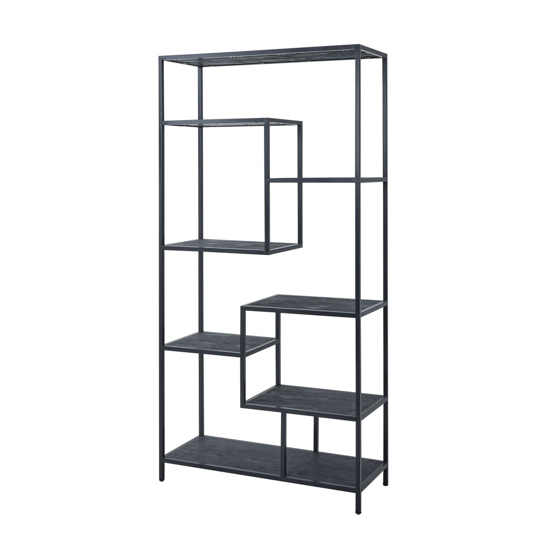 Large Black Multi Shelf Unit - Modern Rattan Ltd