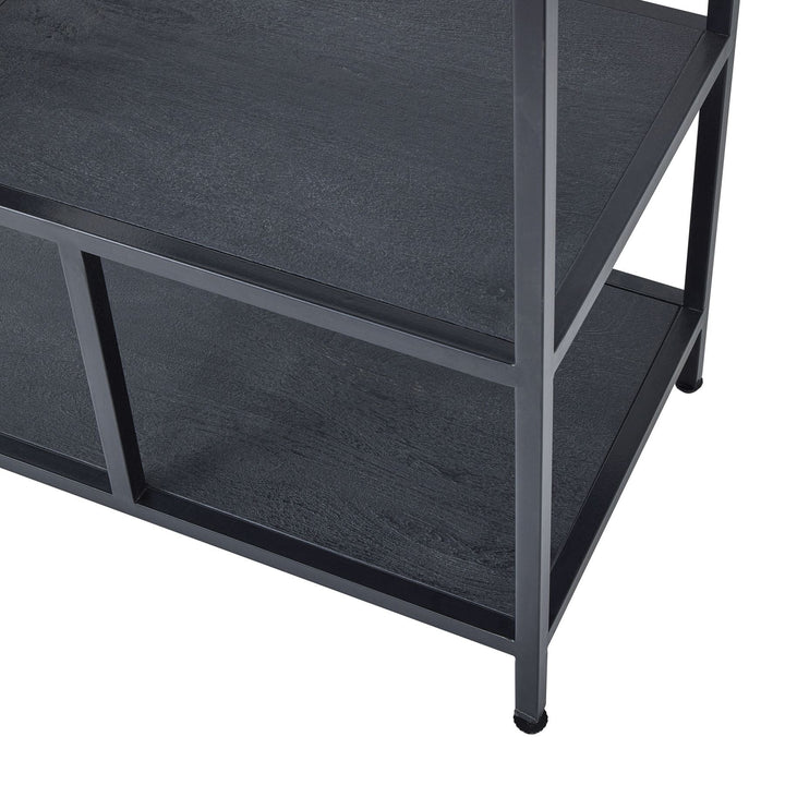 Large Black Multi Shelf Unit - Modern Rattan Ltd