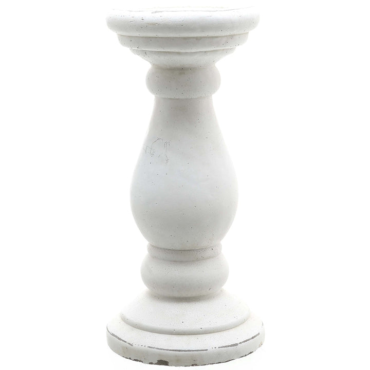 Large Matt White Ceramic Candle Holder - Modern Rattan Ltd