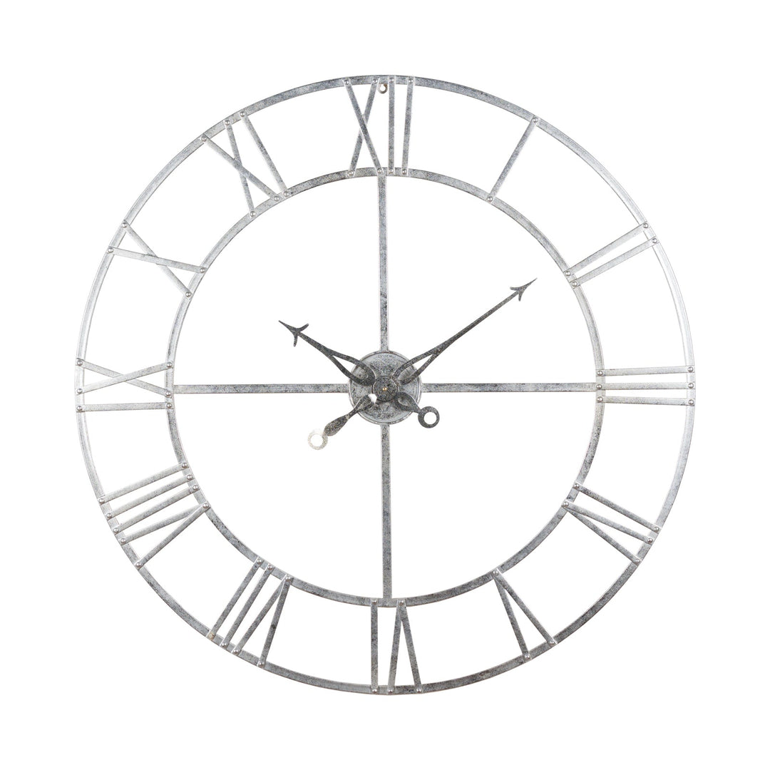 Large Silver Foil Skeleton Wall Clock - Modern Rattan Ltd