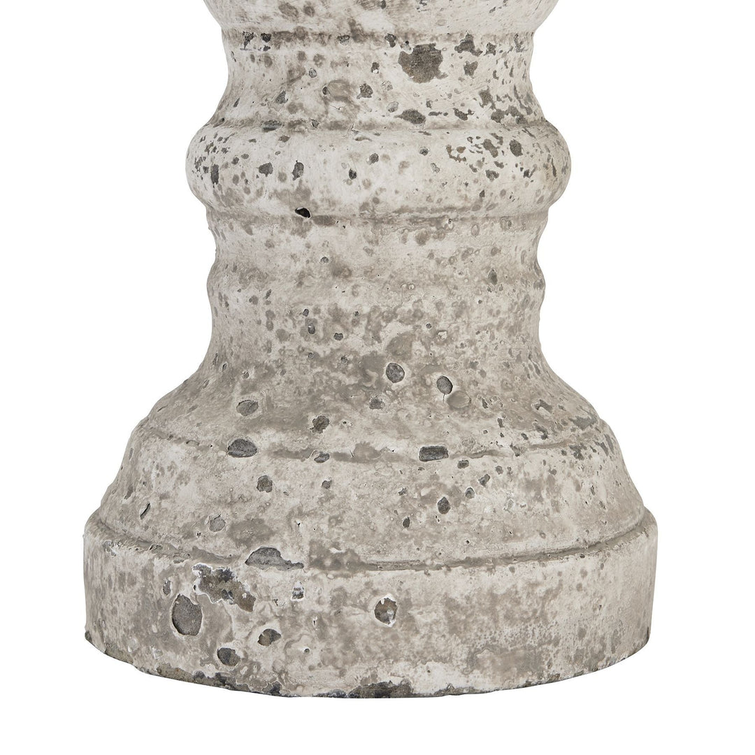 Large Stone Ceramic Column Candle Holder - Modern Rattan Ltd