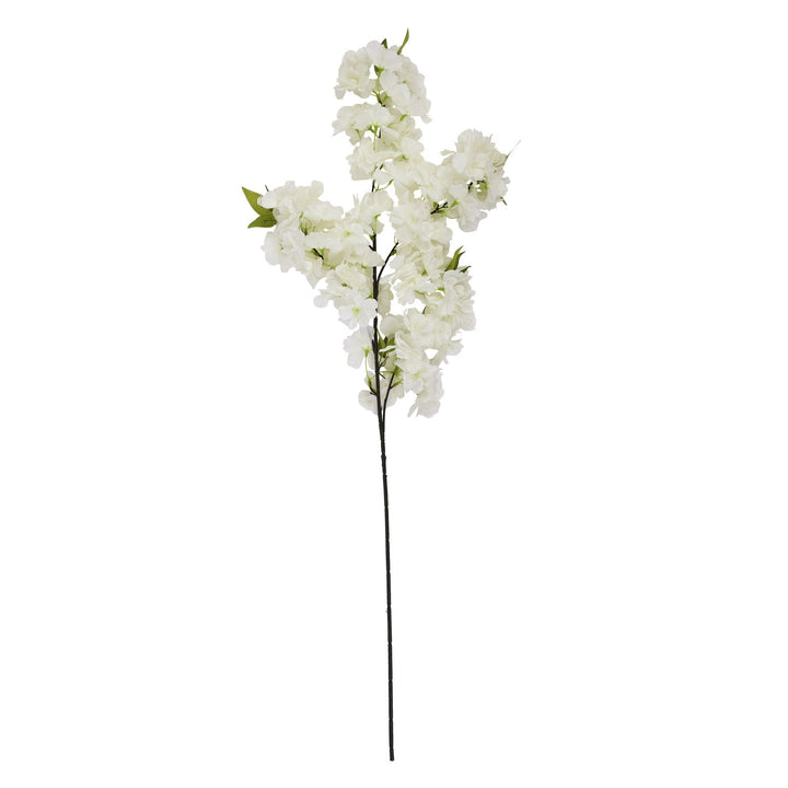 Large White Full Cherry Blossom Stem - Modern Rattan Ltd