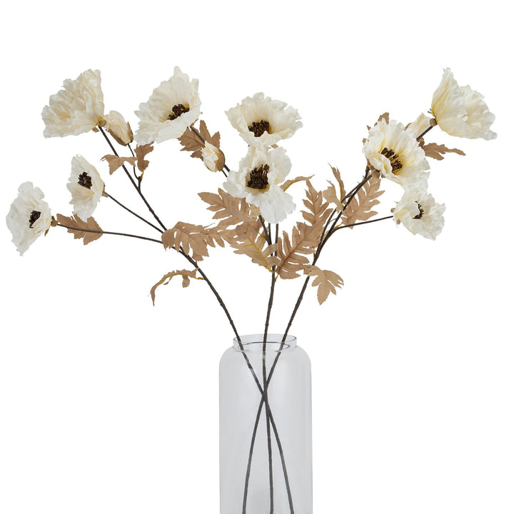 Large White Poppy Stem - Modern Rattan Ltd