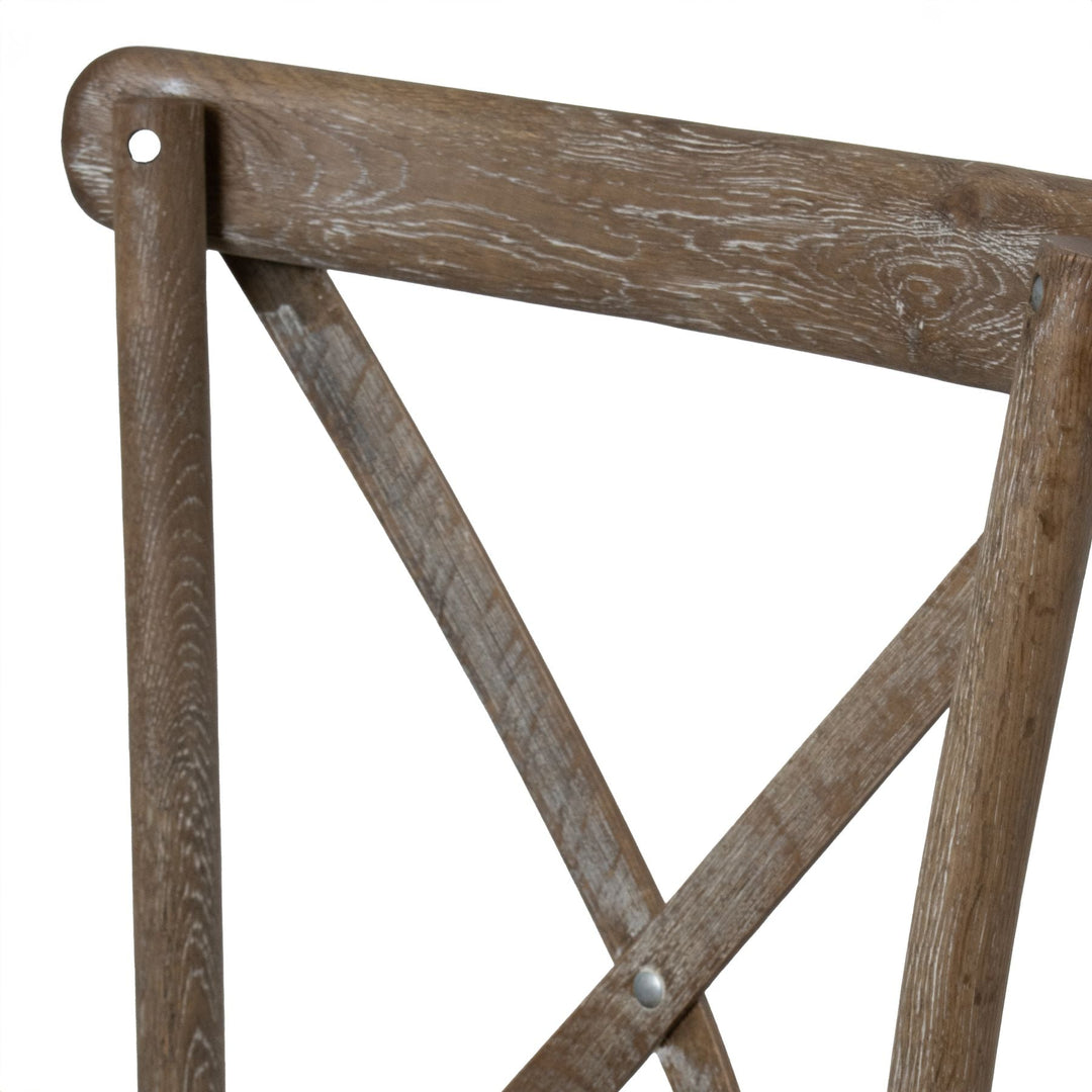 Light Oak Cross Back Dining Chair - Modern Rattan Ltd