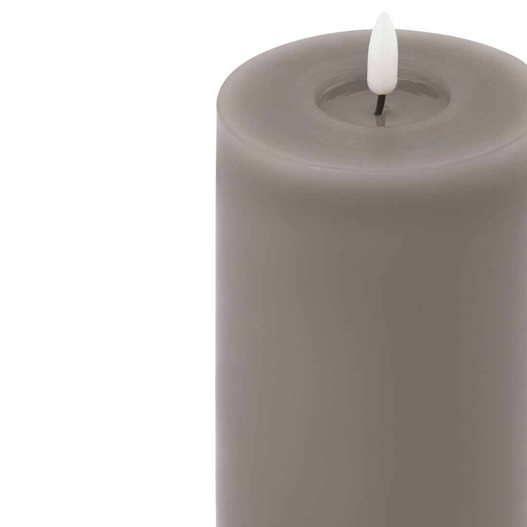 Luxe Collection Melt Effect 3.5x9 Grey LED Wax Candle - Modern Rattan Ltd