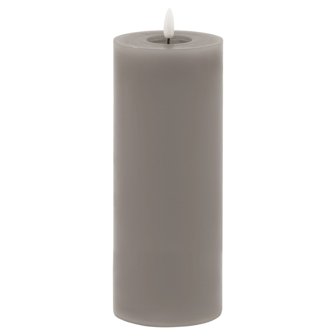 Luxe Collection Melt Effect 3.5x9 Grey LED Wax Candle - Modern Rattan Ltd