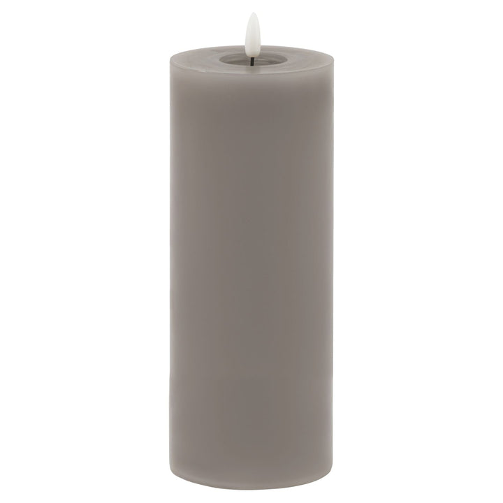 Luxe Collection Melt Effect 3.5x9 Grey LED Wax Candle - Modern Rattan Ltd