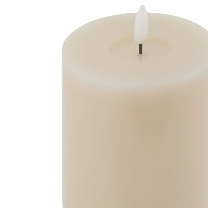 Luxe Collection Melt Effect 3.5x9 Taupe LED Wax Candle - Modern Rattan Ltd