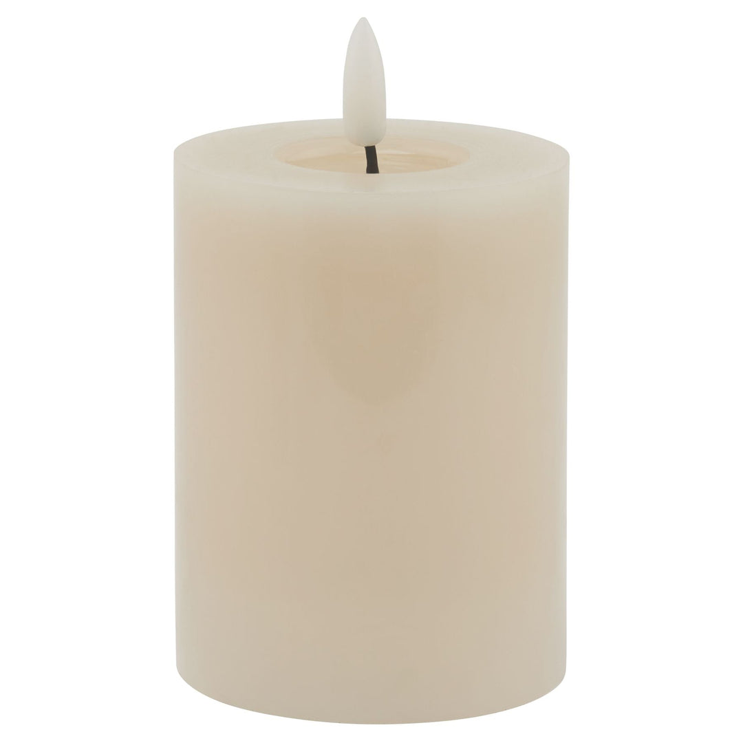 Luxe Collection Melt Effect 3x4 Taupe LED Wax Candle - Modern Rattan Ltd