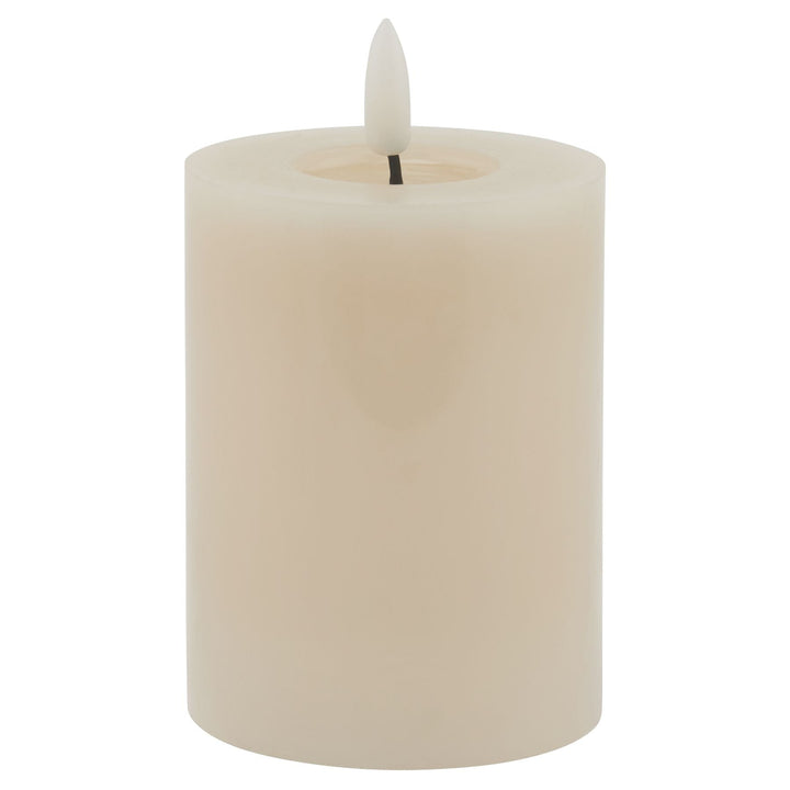 Luxe Collection Melt Effect 3x4 Taupe LED Wax Candle - Modern Rattan Ltd