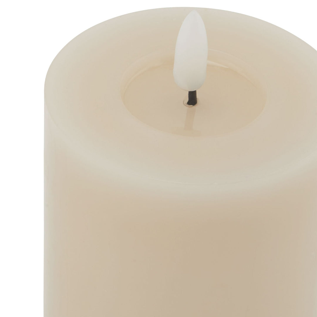 Luxe Collection Melt Effect 3x4 Taupe LED Wax Candle - Modern Rattan Ltd