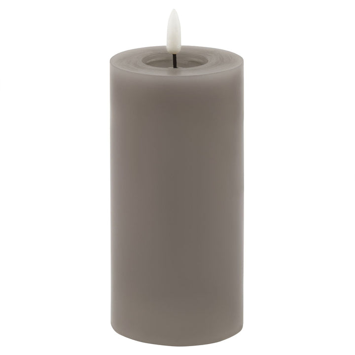 Luxe Collection Melt Effect 3x6 Grey LED Wax Candle - Modern Rattan Ltd