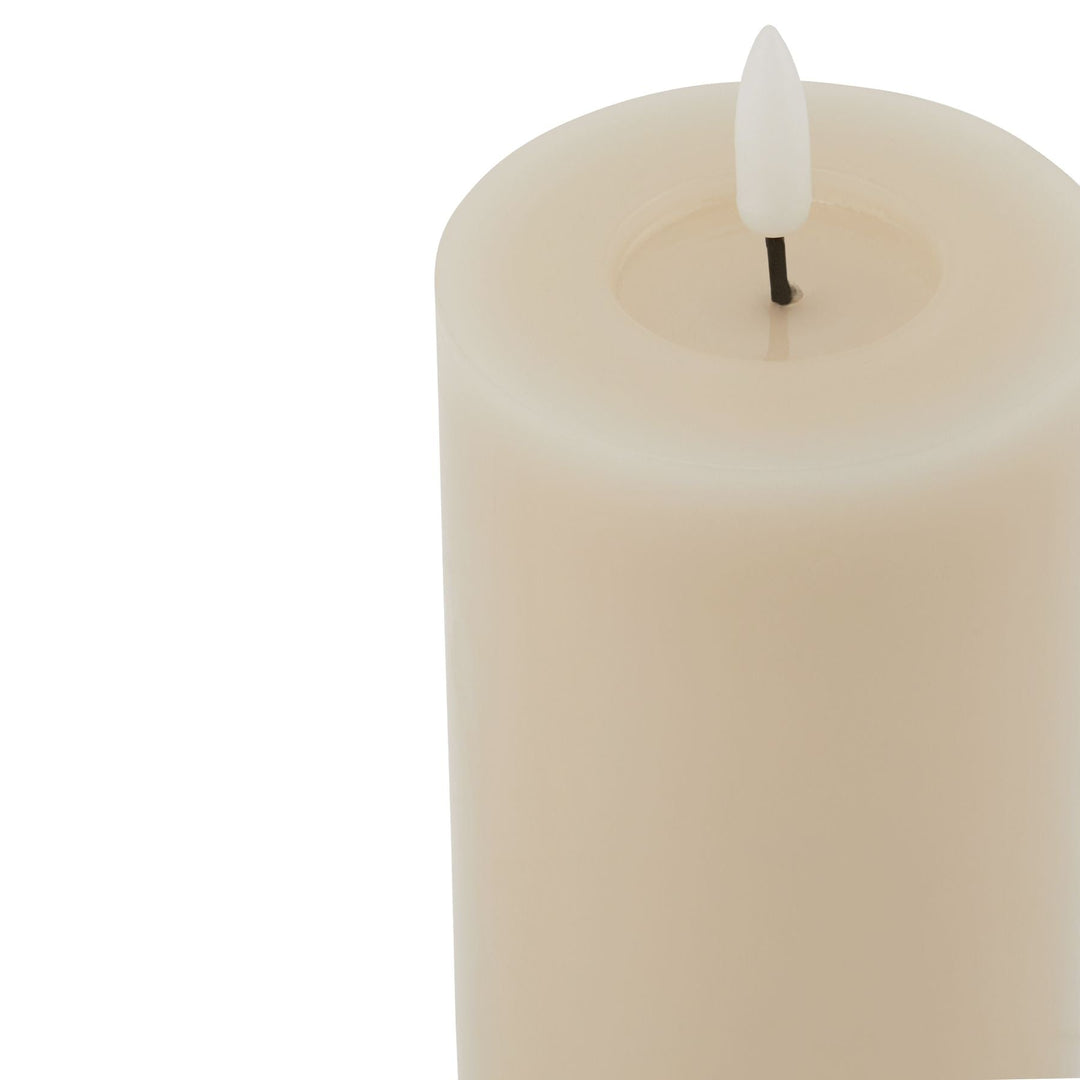 Luxe Collection Melt Effect 3x6 Taupe LED Wax Candle - Modern Rattan Ltd