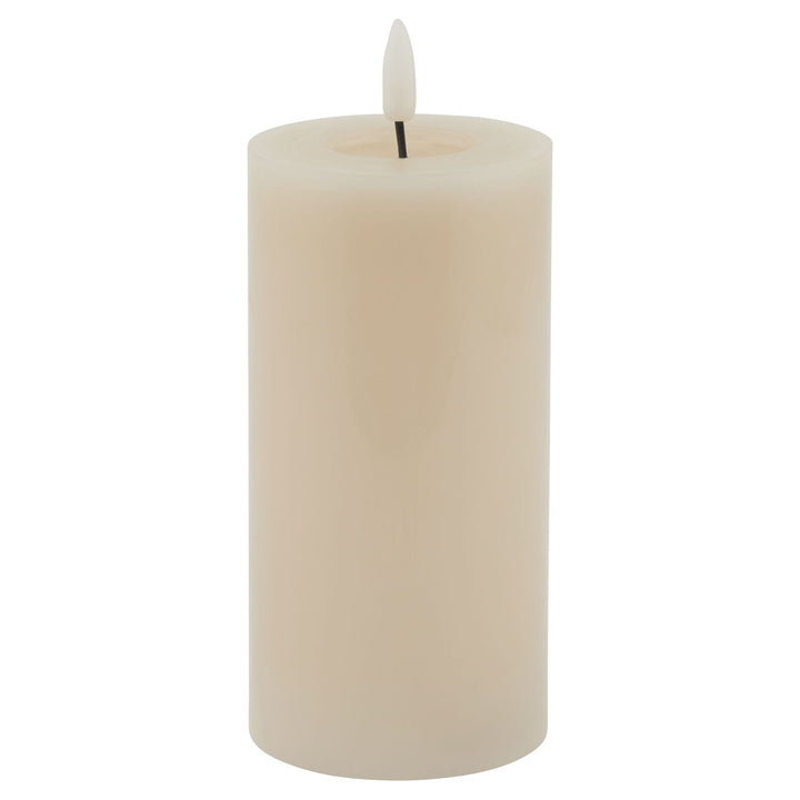 Luxe Collection Melt Effect 3x6 Taupe LED Wax Candle - Modern Rattan Ltd