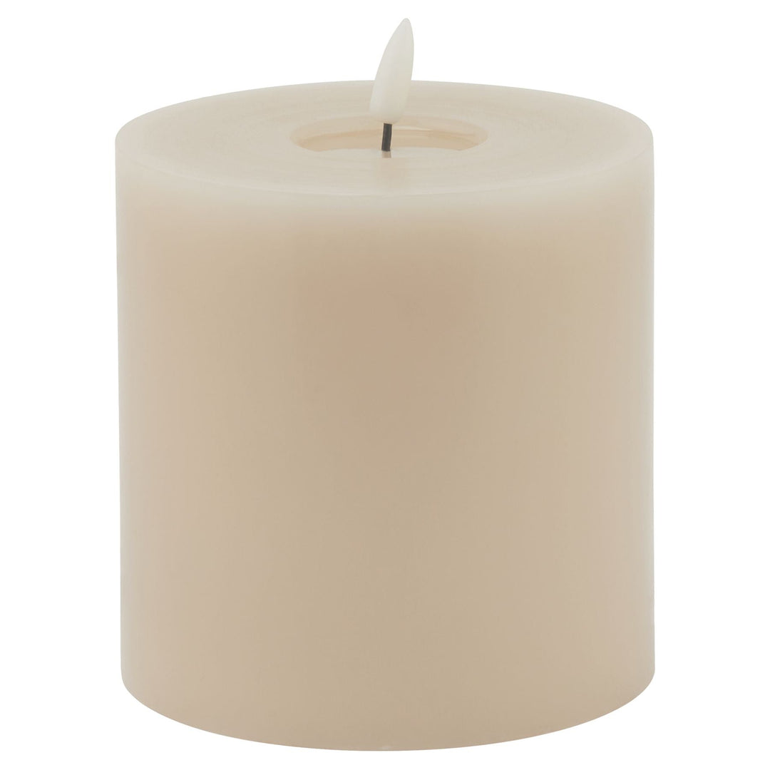 Luxe Collection Melt Effect 5x5 Taupe LED Wax Candle - Modern Rattan Ltd