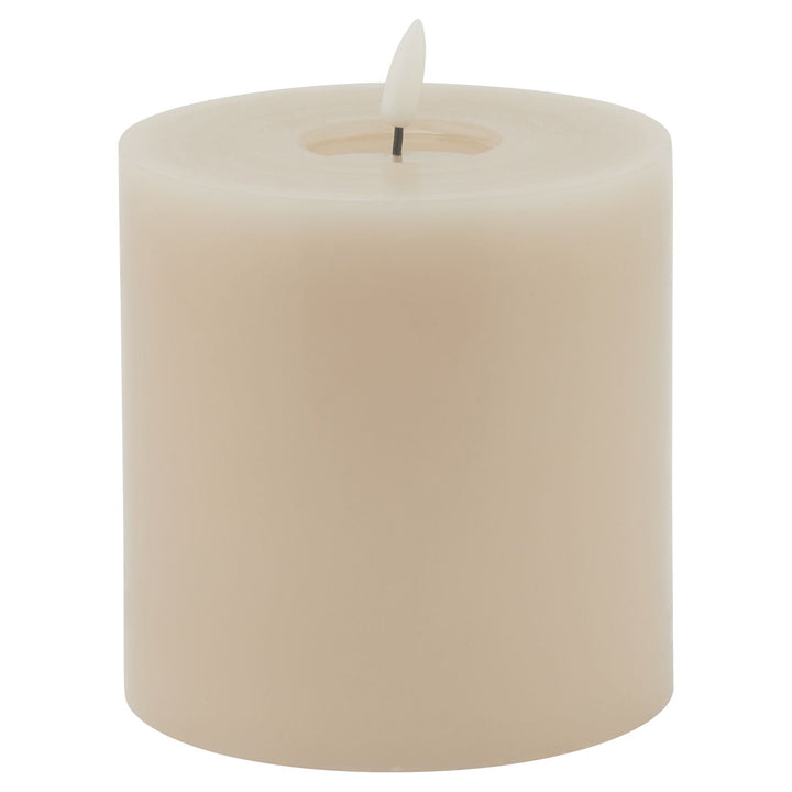 Luxe Collection Melt Effect 5x5 Taupe LED Wax Candle - Modern Rattan Ltd