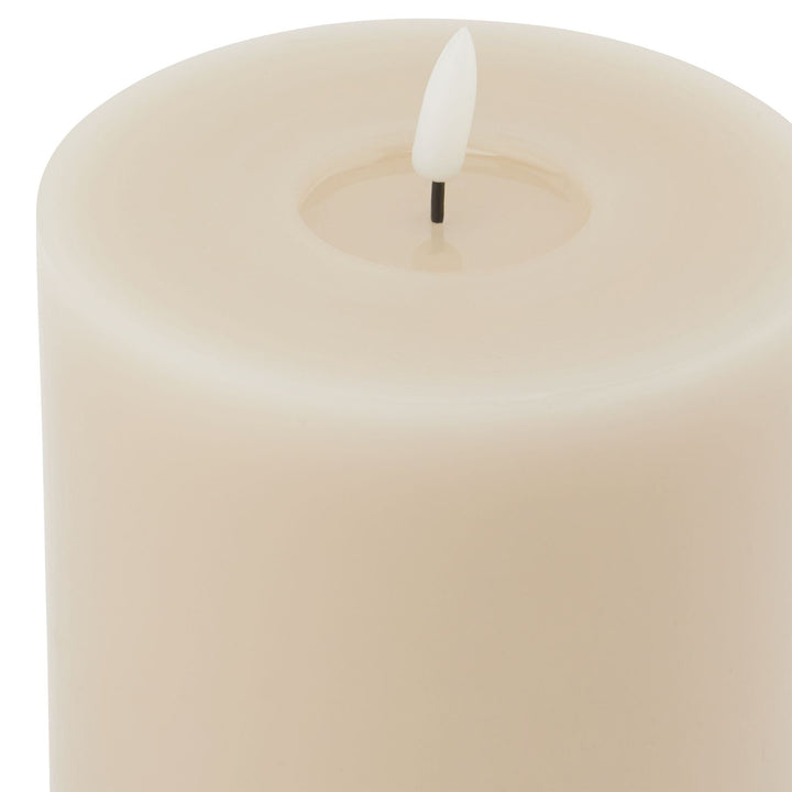 Luxe Collection Melt Effect 5x5 Taupe LED Wax Candle - Modern Rattan Ltd