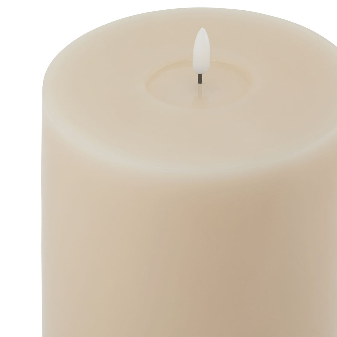 Luxe Collection Melt Effect 6x12 Taupe LED Wax Candle - Modern Rattan Ltd