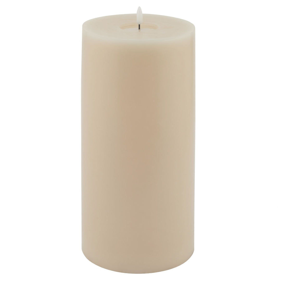 Luxe Collection Melt Effect 6x12 Taupe LED Wax Candle - Modern Rattan Ltd