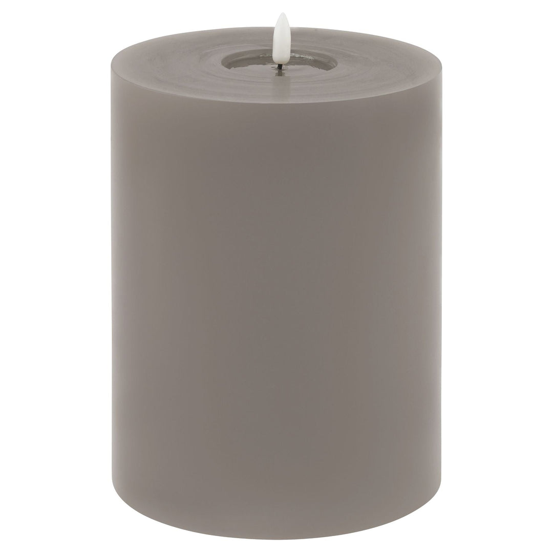 Luxe Collection Melt Effect 6x8 Grey LED Wax Candle - Modern Rattan Ltd