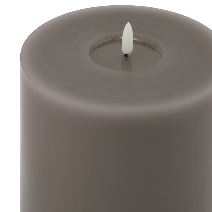 Luxe Collection Melt Effect 6x8 Grey LED Wax Candle - Modern Rattan Ltd